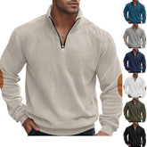 Half Zipper Men's Long-sleeved Sweater Corduroy Stand Collar Baggy Coat